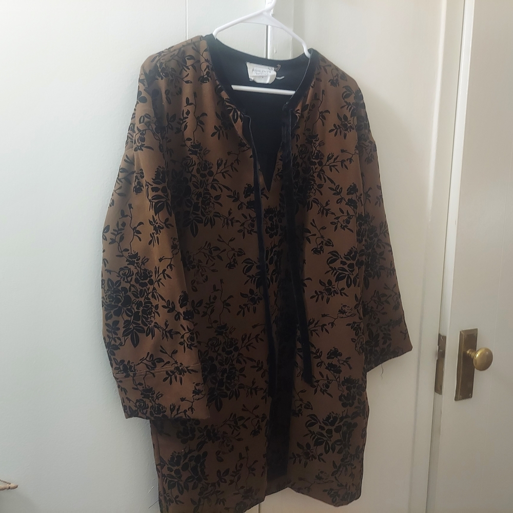 Pomander Place Black and Brown Floral Mini Dress
